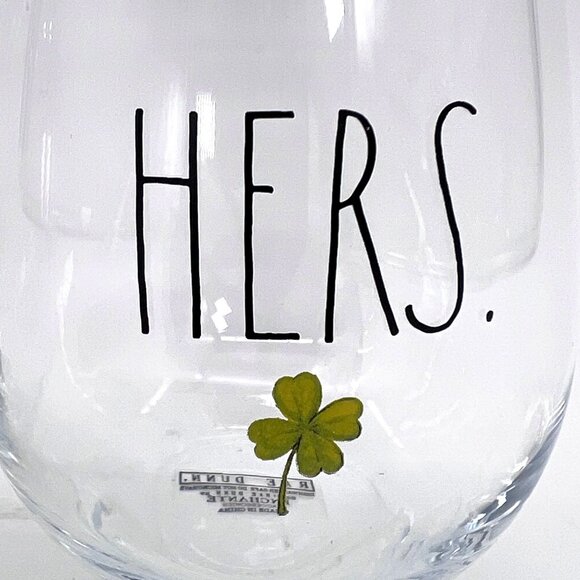 Rae Dunn Stemless Wine Glass Set His & Hers Shamrock Enchante' Accessories 2021 - Picture 3 of 9
